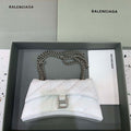 Balenciaga 716351210I Crush Small Chain Bag Quilted in White metallized crushed calfskin Silver - Default Title - View 1