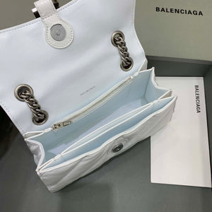 Balenciaga 716351210I Crush Small Chain Bag Quilted in White metallized crushed calfskin Silver - Default Title - View 7