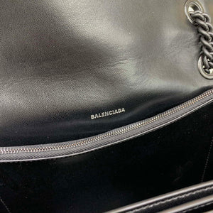 Balenciaga 716393210I Crush Medium Chain Bag in Black crushed calfskin aged Black Hardware - Default Title - View 8