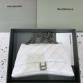 Balenciaga 716393210I Crush Medium Chain Bag in White crushed calfskin aged Silver - Default Title - View 1