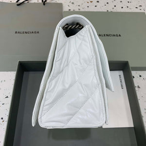 Balenciaga 716393210I Crush Medium Chain Bag in White crushed calfskin aged Silver - Default Title - View 3