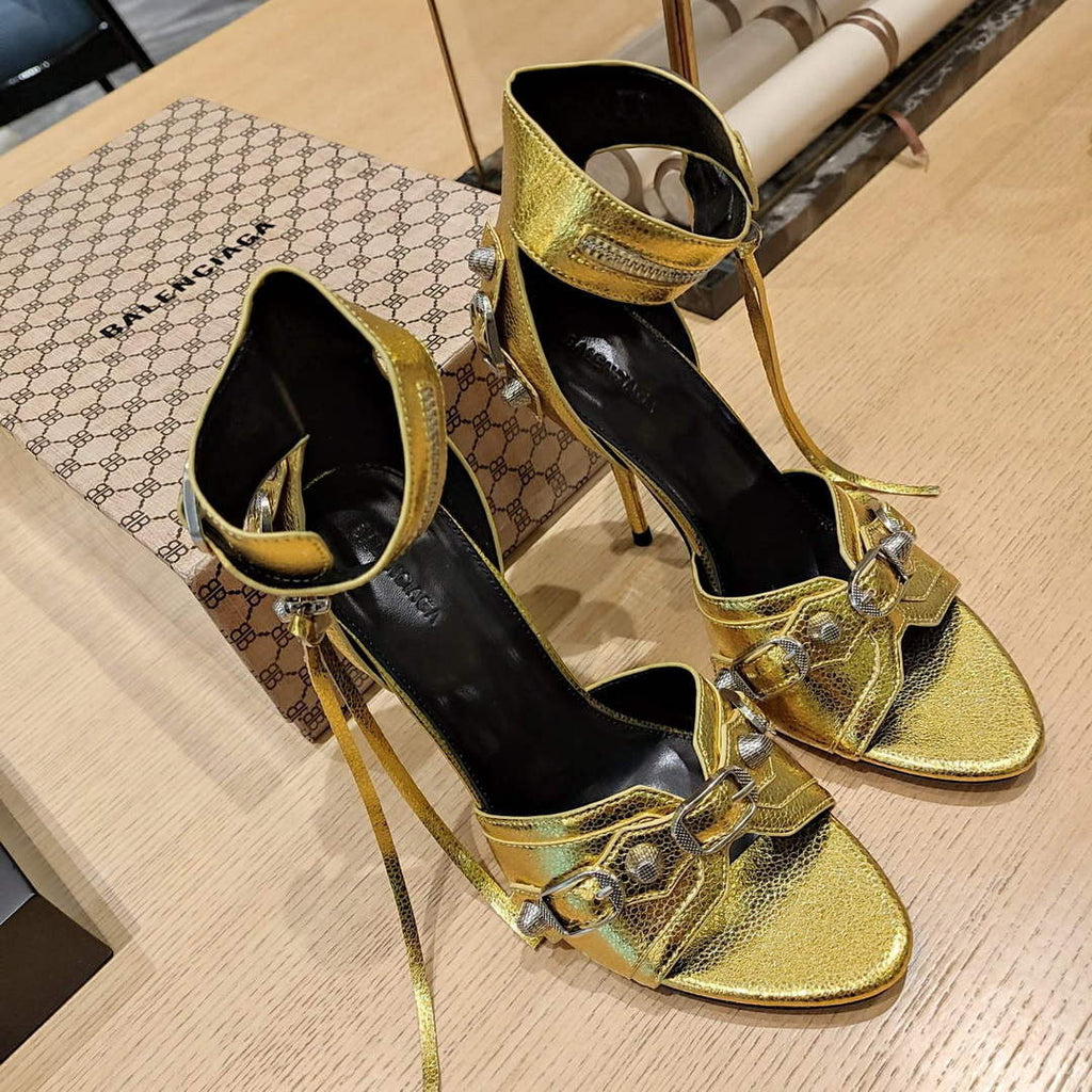 Balenciaga 743057 Women's Cagole 110mm Sandal Optic B77560