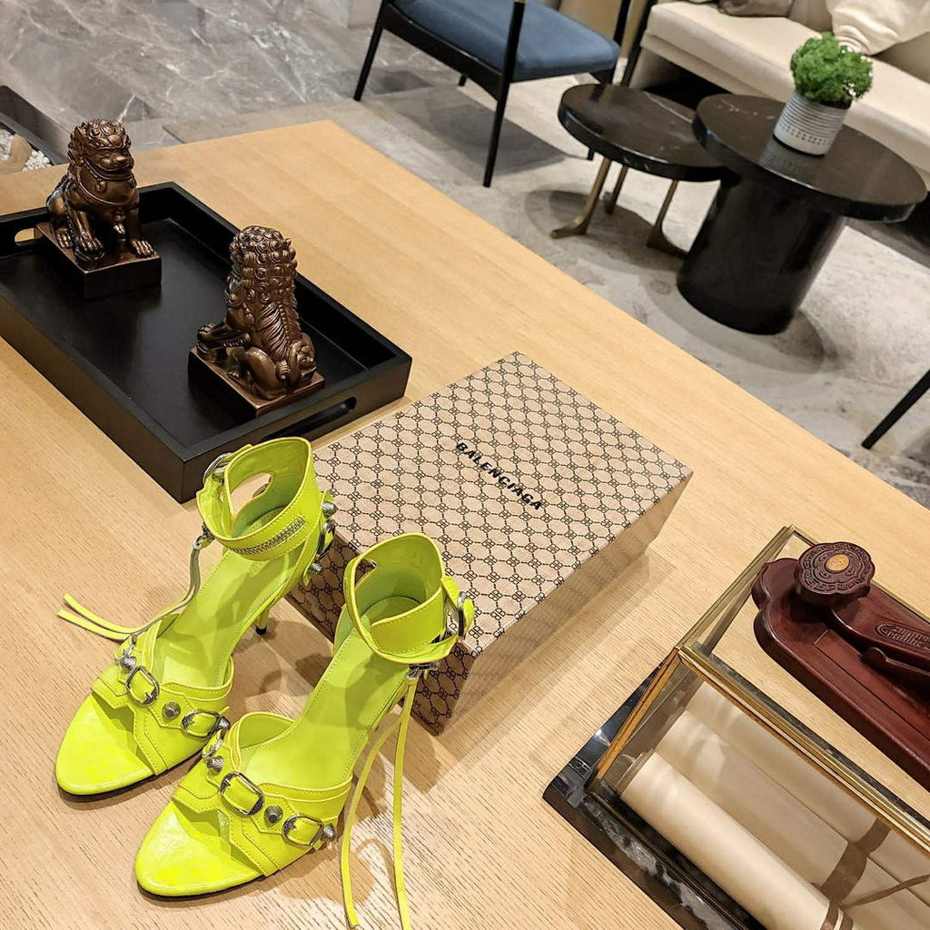 Balenciaga 743057 Women's Cagole 110mm Sandal Optic B77562