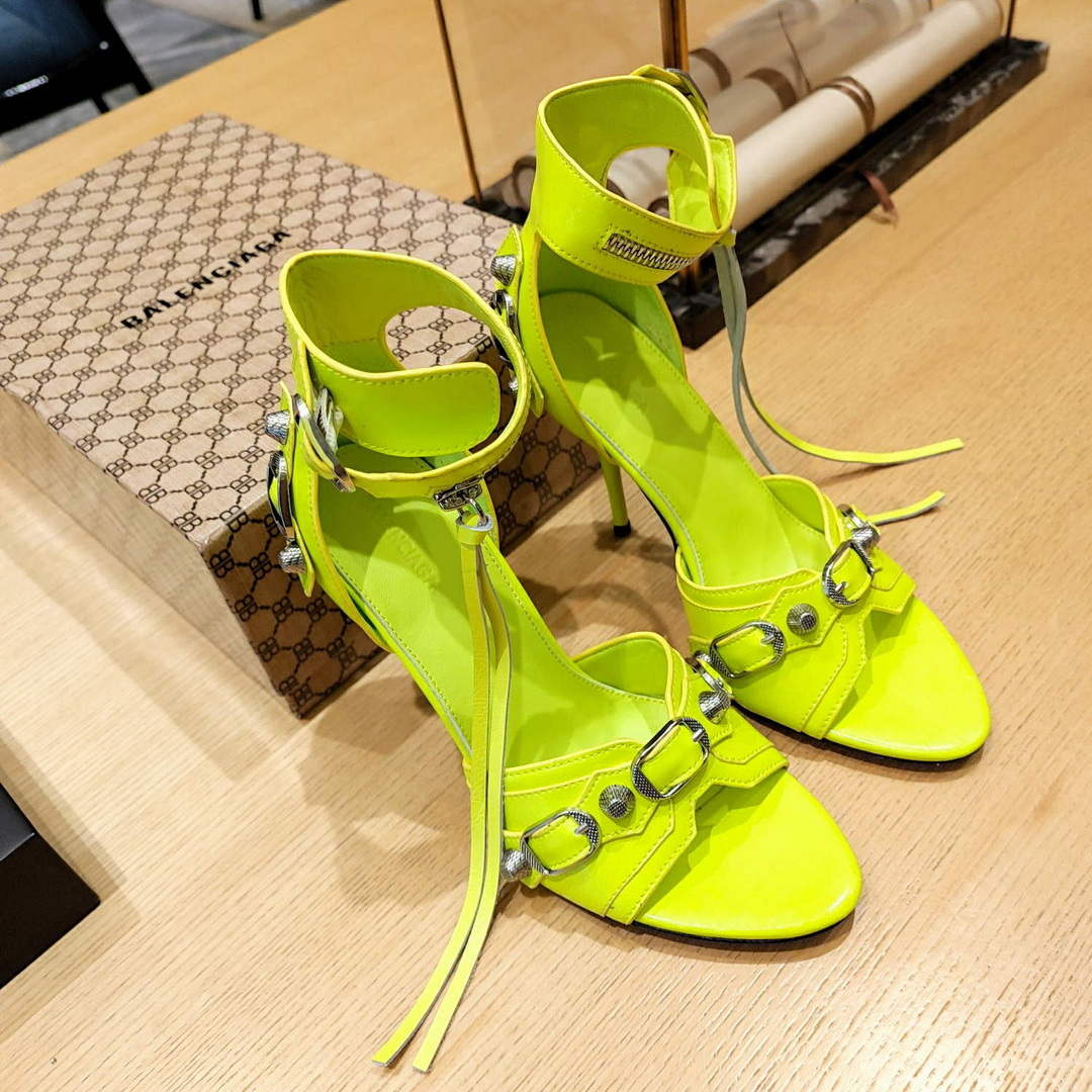 Balenciaga 743057 Women's Cagole 110mm Sandal Optic B77562 - 35 - View 4