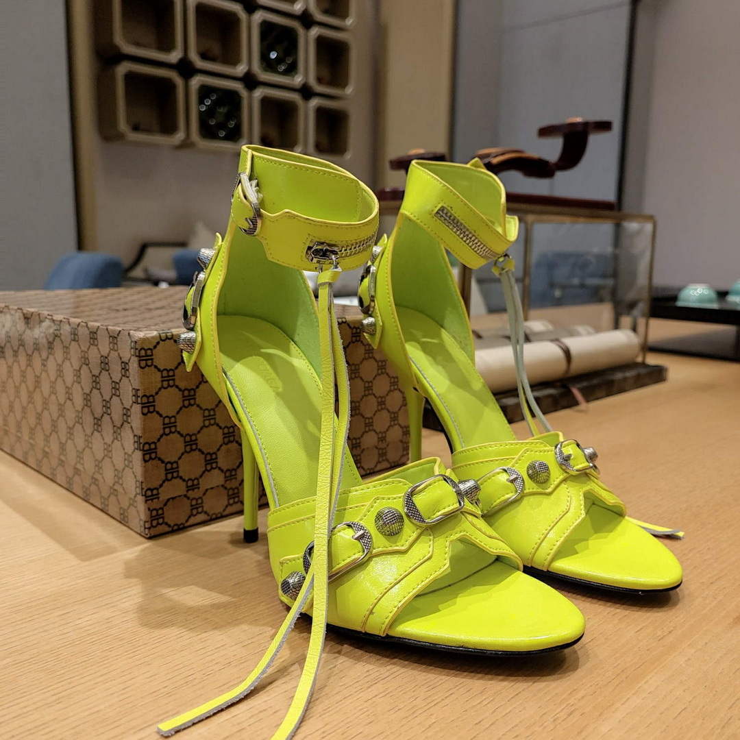 Balenciaga 743057 Women's Cagole 110mm Sandal Optic B77562 - 35 - View 1