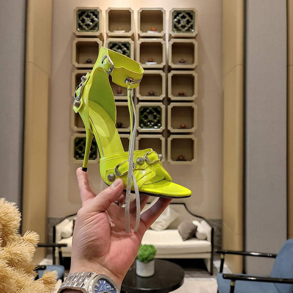 Balenciaga 743057 Women's Cagole 110mm Sandal Optic B77562