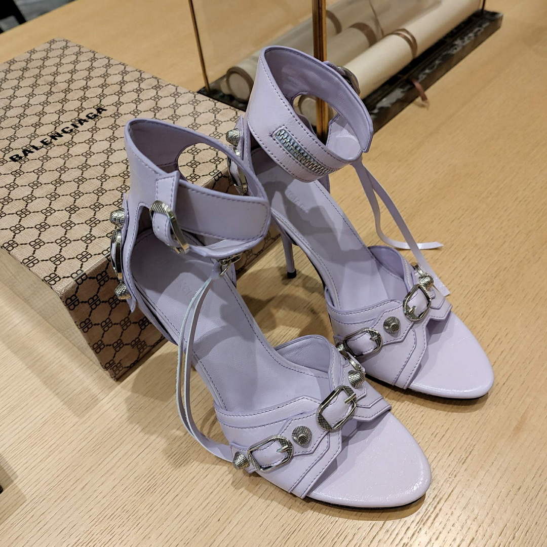Balenciaga 743057 Women's Cagole 110mm Sandal Optic B77563