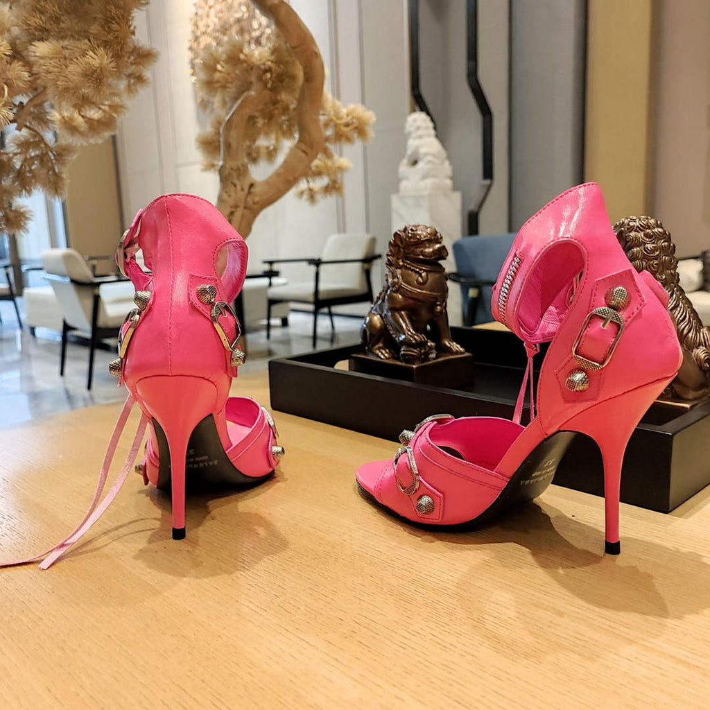 Balenciaga 743057 Women's Cagole 110mm Sandal Optic B77564