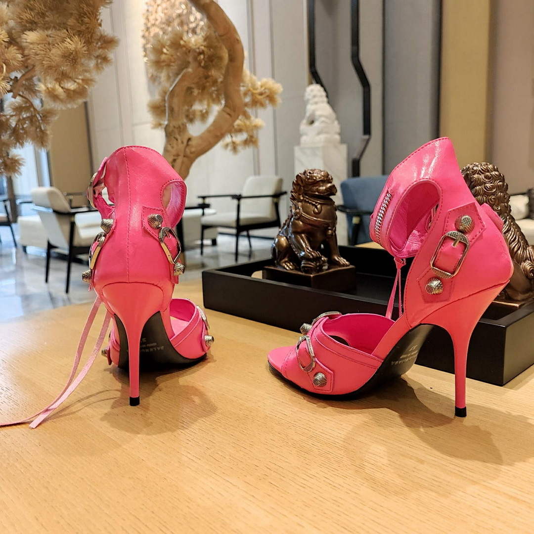 Balenciaga 743057 Women's Cagole 110mm Sandal Optic B77564