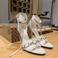 Balenciaga 743057 Women's Cagole 110mm Sandal Optic B77566