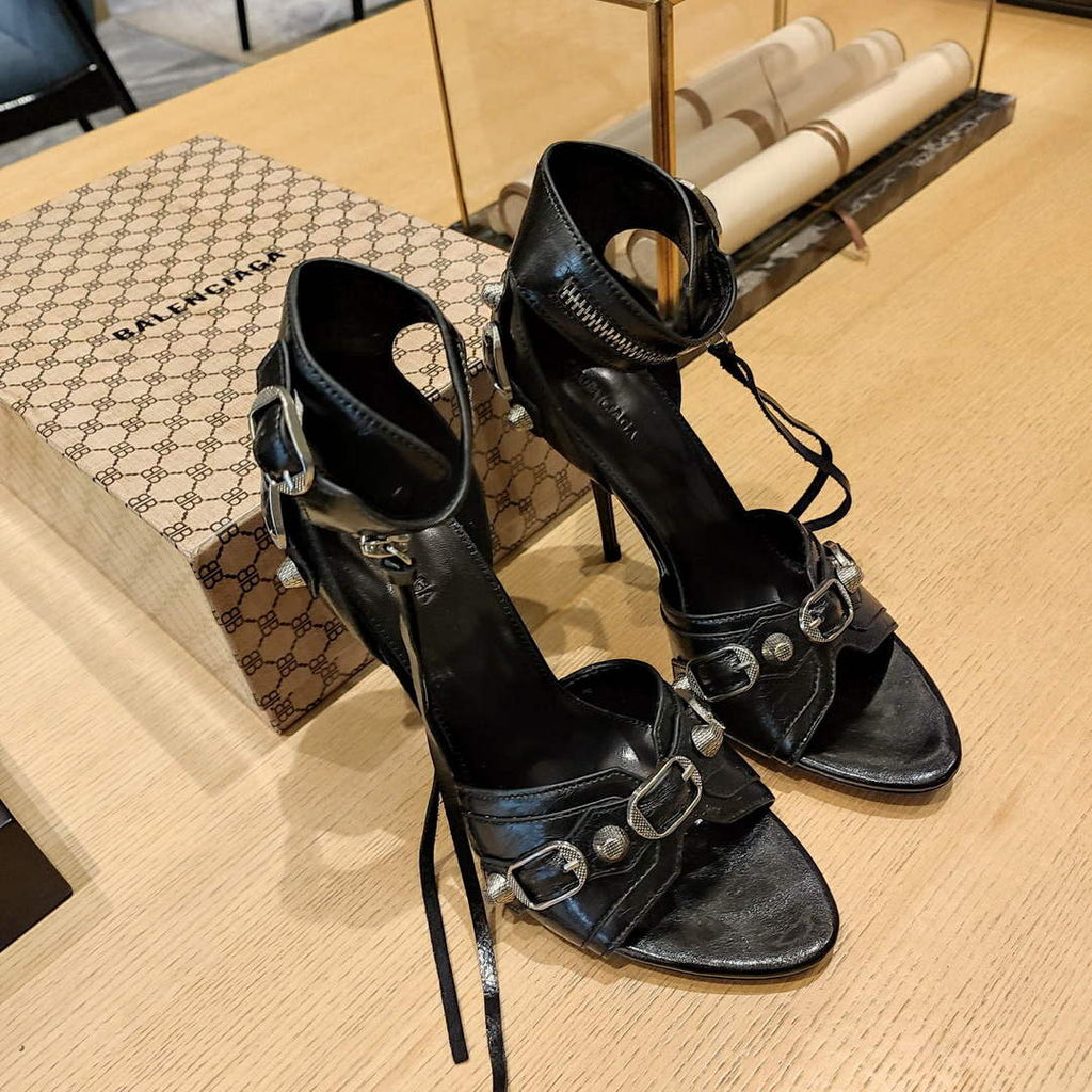 Balenciaga 743057 Women's Cagole 110mm Sandal Optic B77567
