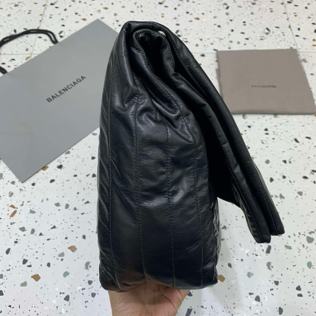 Balenciaga 7816722 Women's Monaco Large Bag Quilted in Black