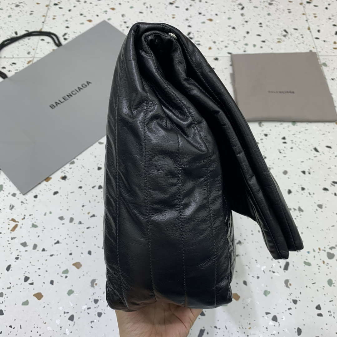 Balenciaga 7816722 Women's Monaco Large Bag Quilted in Black