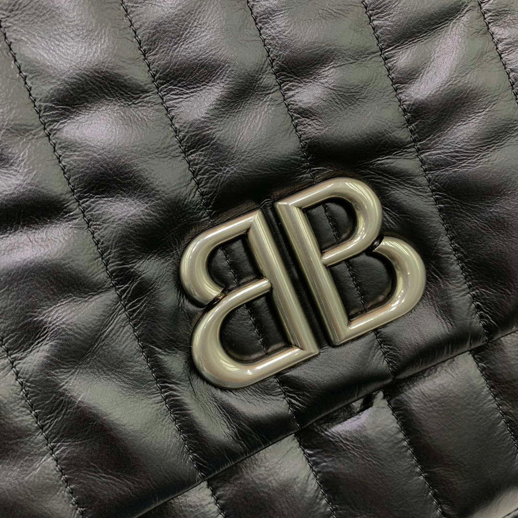 Balenciaga 7816722 Women's Monaco Large Bag Quilted in Black