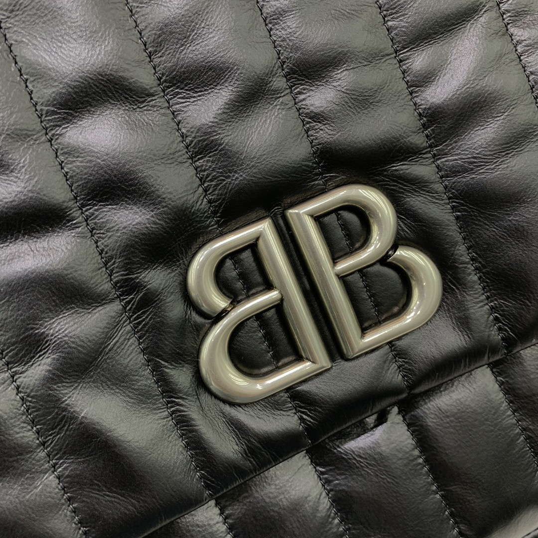 Balenciaga 7816722 Women's Monaco Large Bag Quilted in Black