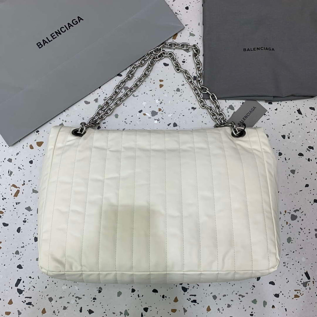 Balenciaga 7816722 Women's Monaco Large Bag Quilted in White