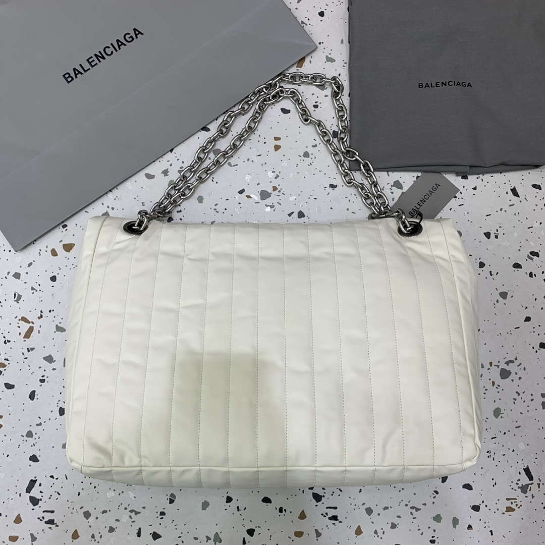 Balenciaga 7816722 Women's Monaco Large Bag Quilted in White