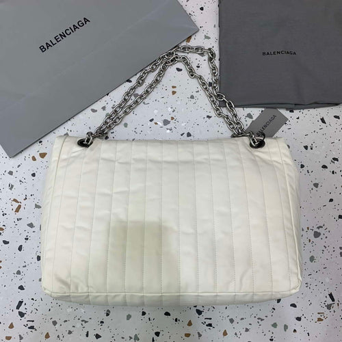 Balenciaga 7816722 Women's Monaco Large Bag Quilted in White