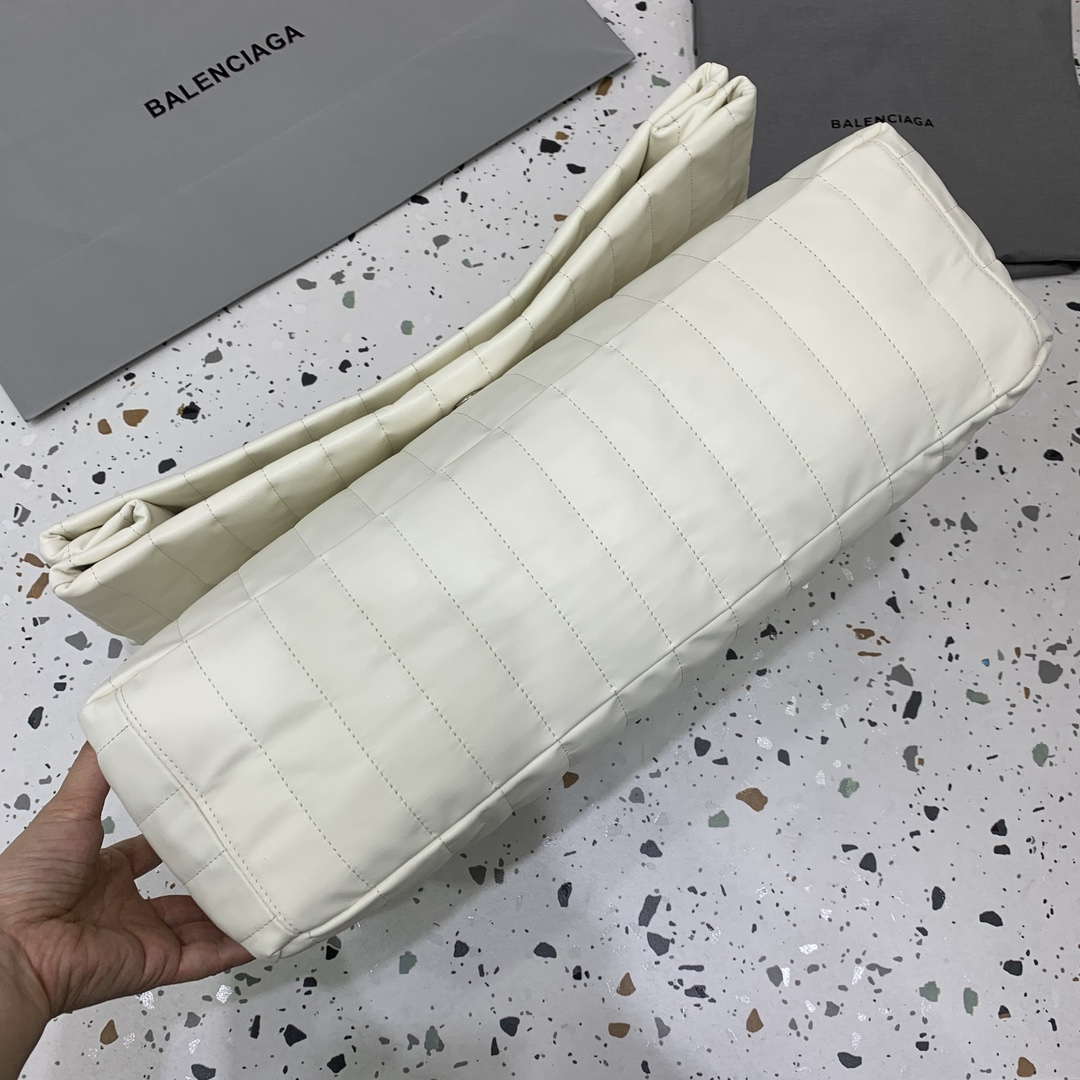 Balenciaga 7816722 Women's Monaco Large Bag Quilted in White - Default Title - View 4