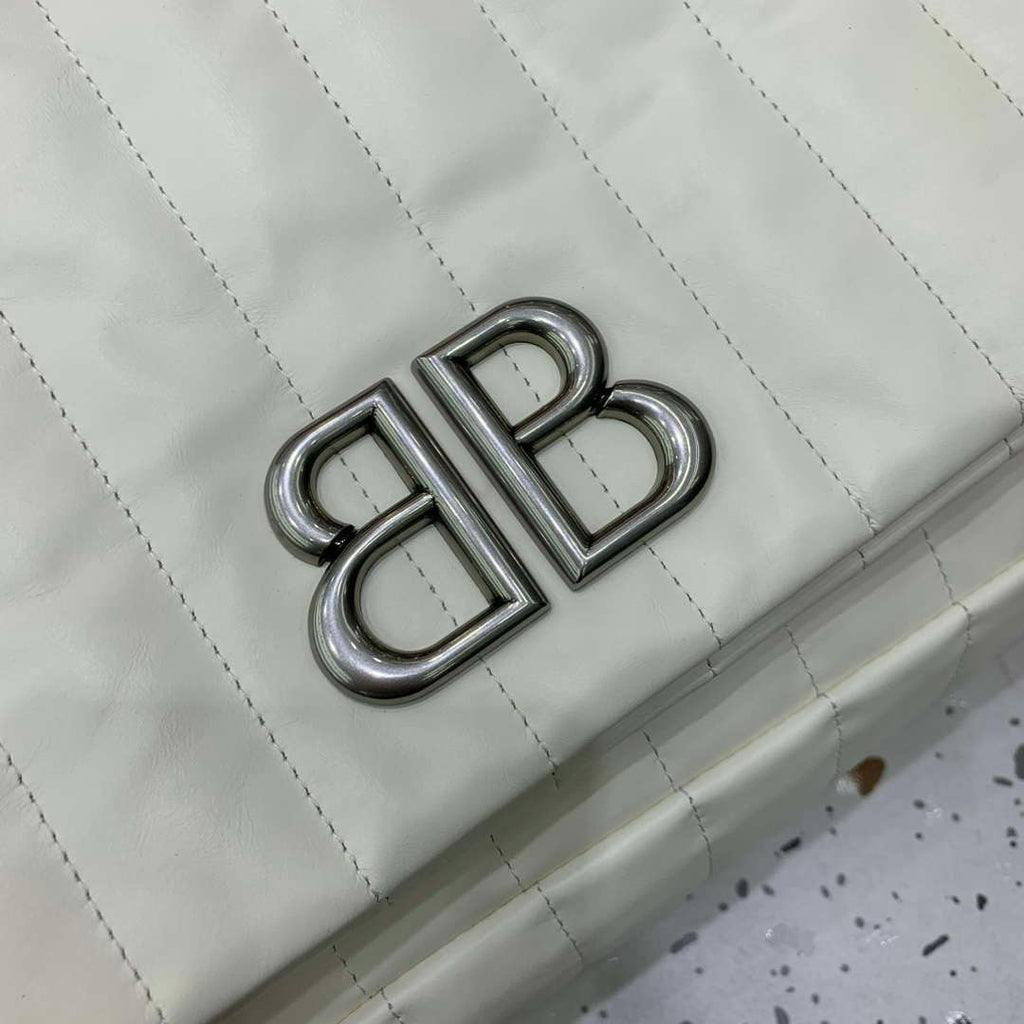 Balenciaga 7816722 Women's Monaco Large Bag Quilted in White