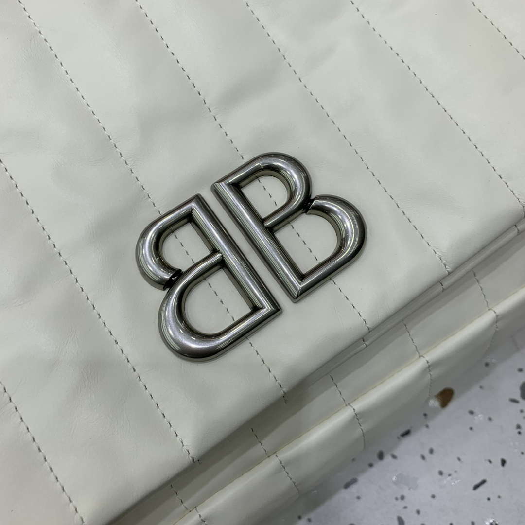 Balenciaga 7816722 Women's Monaco Large Bag Quilted in White