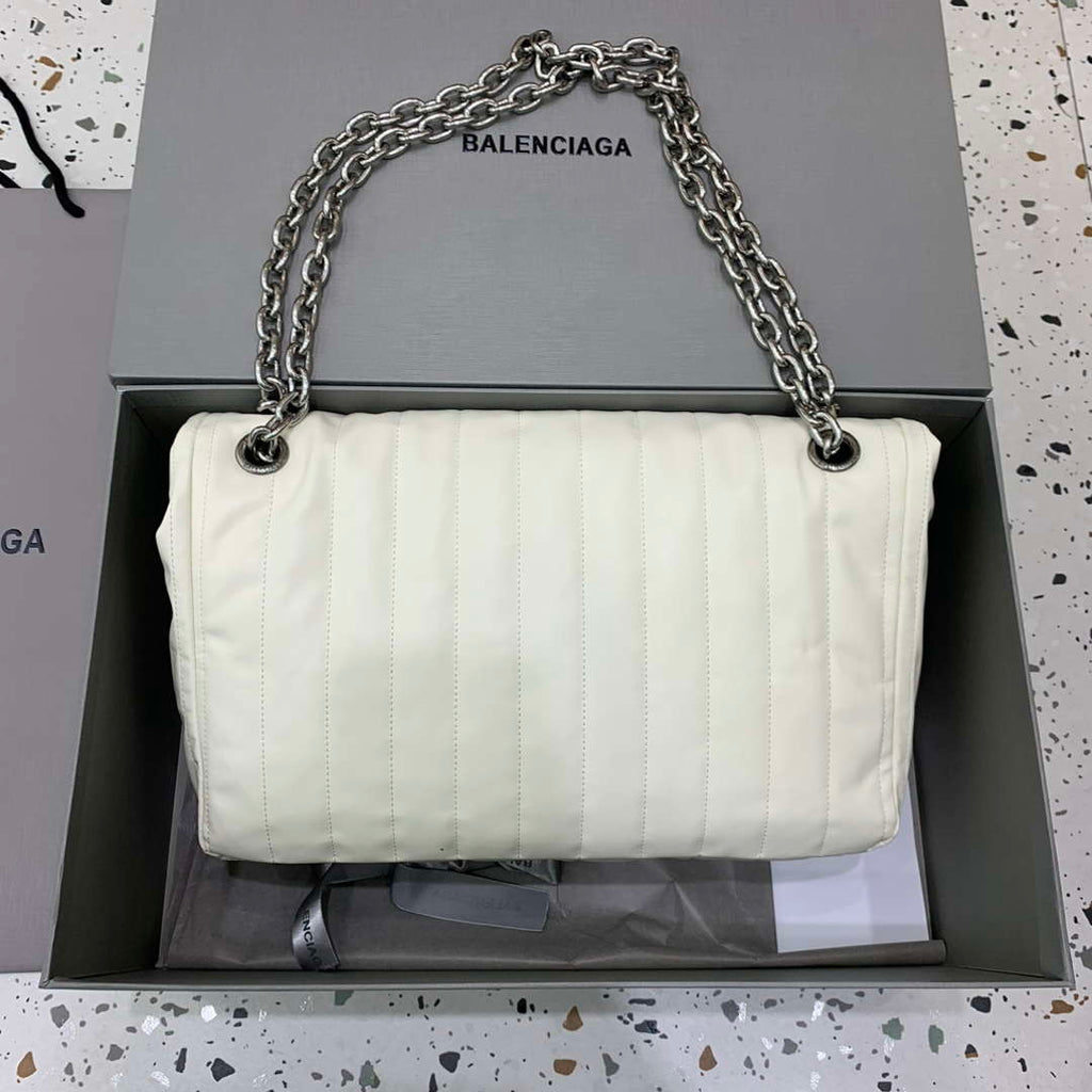 Balenciaga 7816722 Women's Monaco Meduim Bag Quilted in White