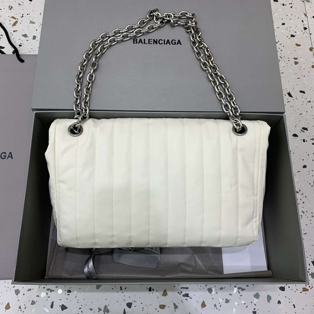 Balenciaga 7816722 Women's Monaco Meduim Bag Quilted in White