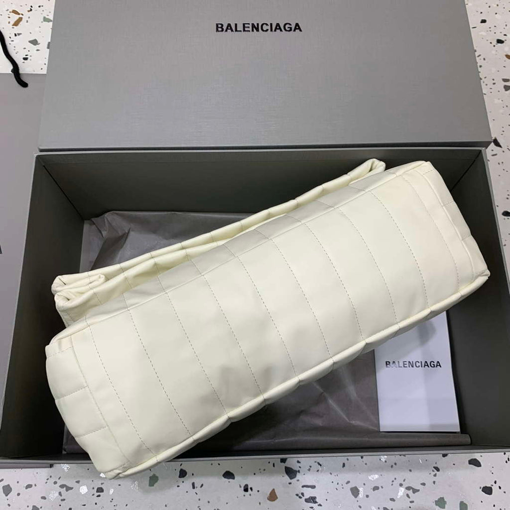 Balenciaga 7816722 Women's Monaco Meduim Bag Quilted in White