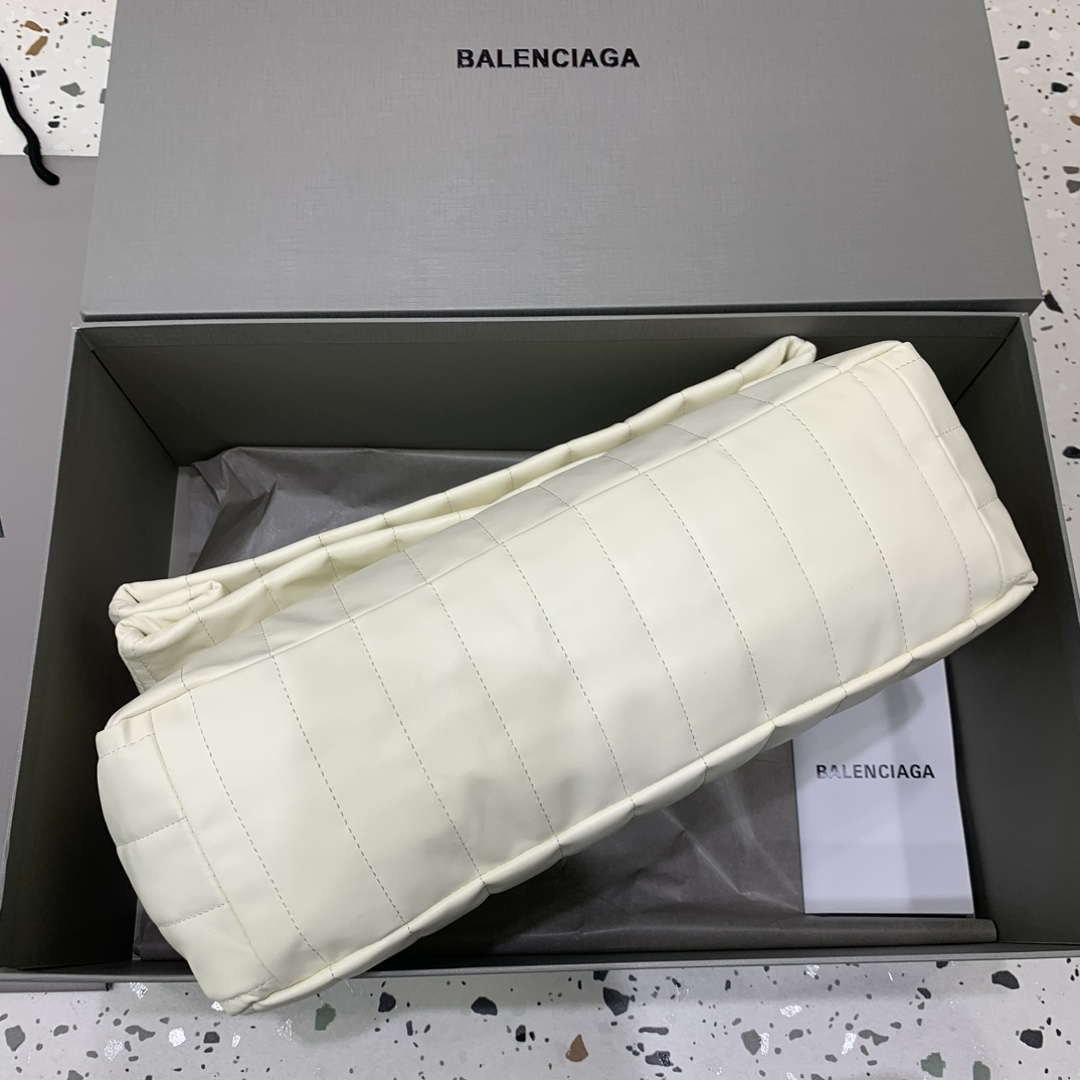 Balenciaga 7816722 Women's Monaco Meduim Bag Quilted in White
