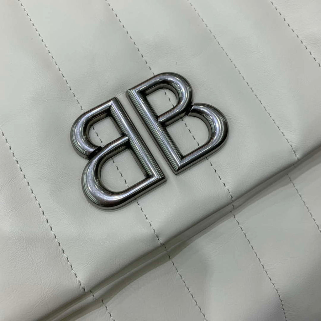 Balenciaga 7816722 Women's Monaco Meduim Bag Quilted in White