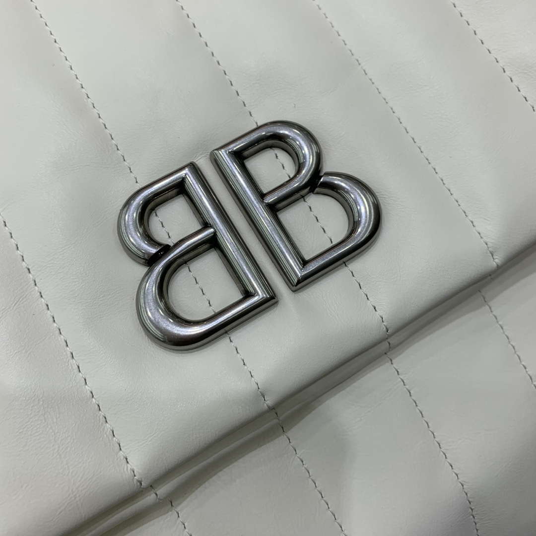 Balenciaga 7816722 Women's Monaco Meduim Bag Quilted in White