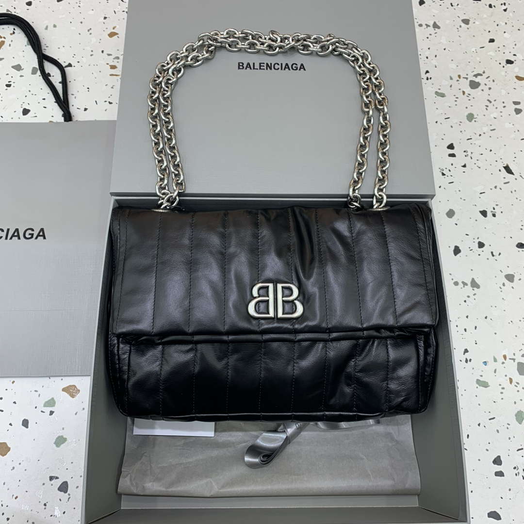 Balenciaga 7816722 Women's Monaco Mini Bag Quilted in Black