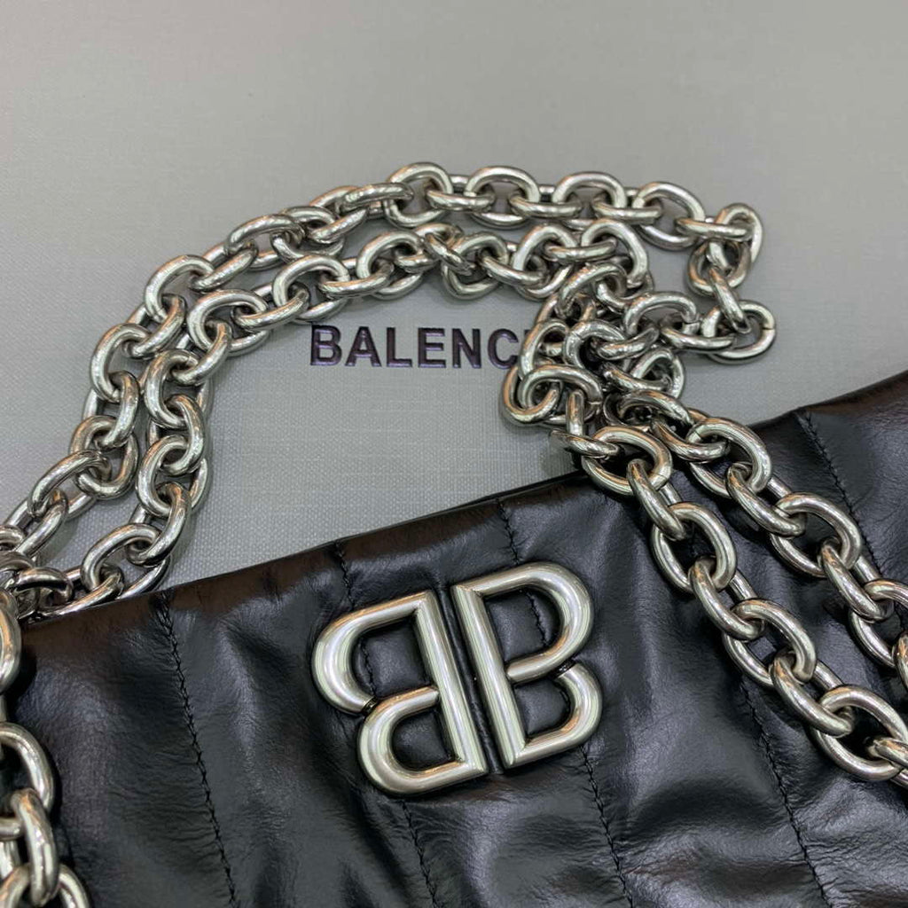 Balenciaga 7816722 Women's Monaco Mini Bag Quilted in Black