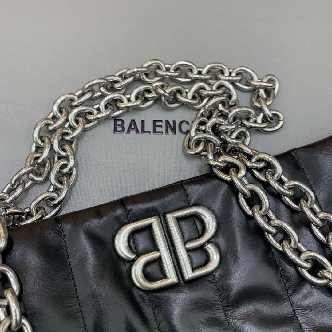 Balenciaga 7816722 Women's Monaco Mini Bag Quilted in Black