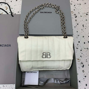 Balenciaga 7816722 Women's Monaco Mini Bag Quilted in White - Default Title - View 1