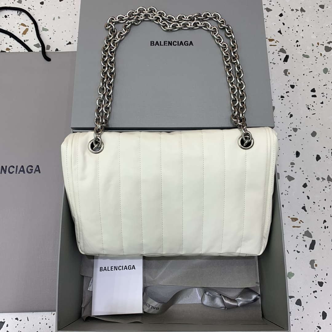 Balenciaga 7816722 Women's Monaco Mini Bag Quilted in White