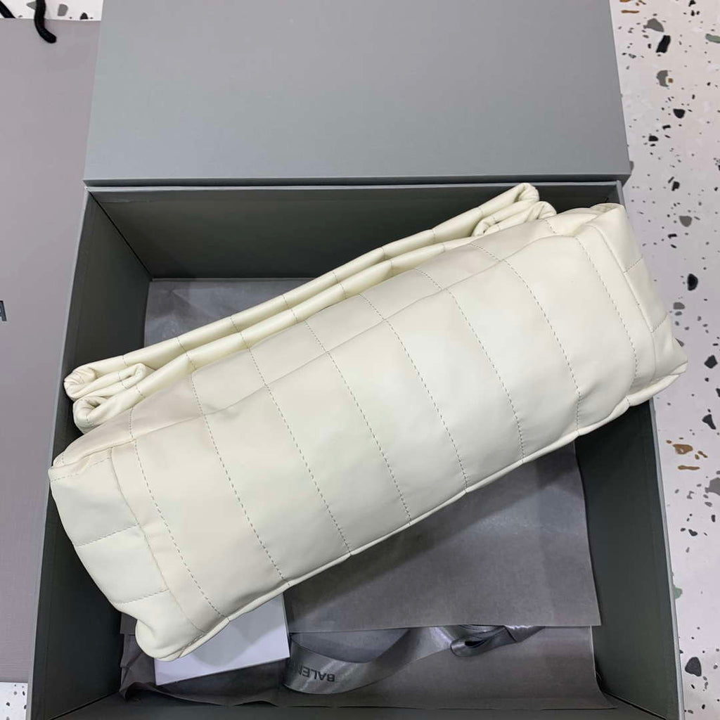 Balenciaga 7816722 Women's Monaco Mini Bag Quilted in White