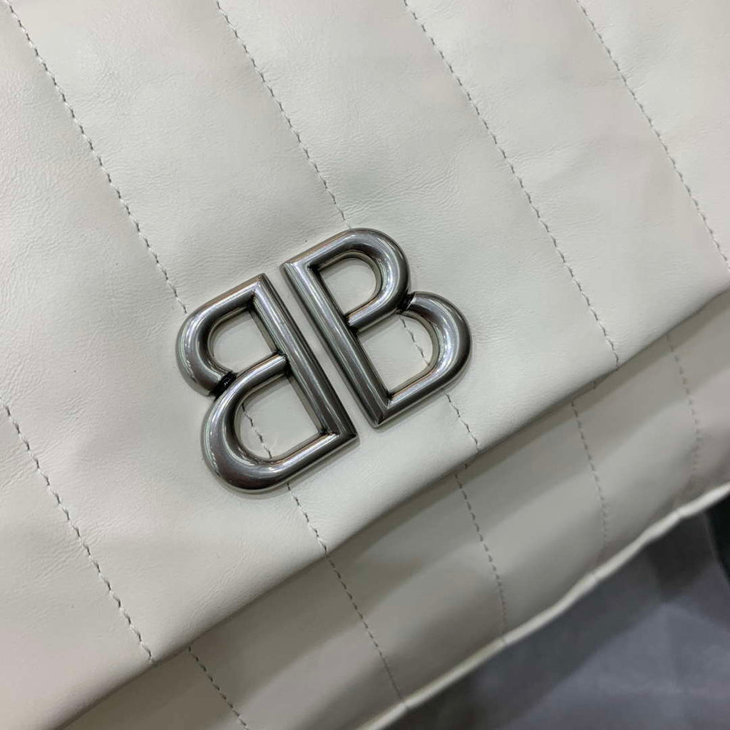 Balenciaga 7816722 Women's Monaco Mini Bag Quilted in White