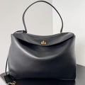 Balenciaga 7897442 Rodeo Handbag Large in Black smooth calfskin aged-Gold