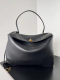 Balenciaga 7897442 Rodeo Handbag Large in Black smooth calfskin aged-Gold