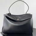 Balenciaga 7897442 Rodeo Handbag Large in Black smooth calfskin aged-Silver