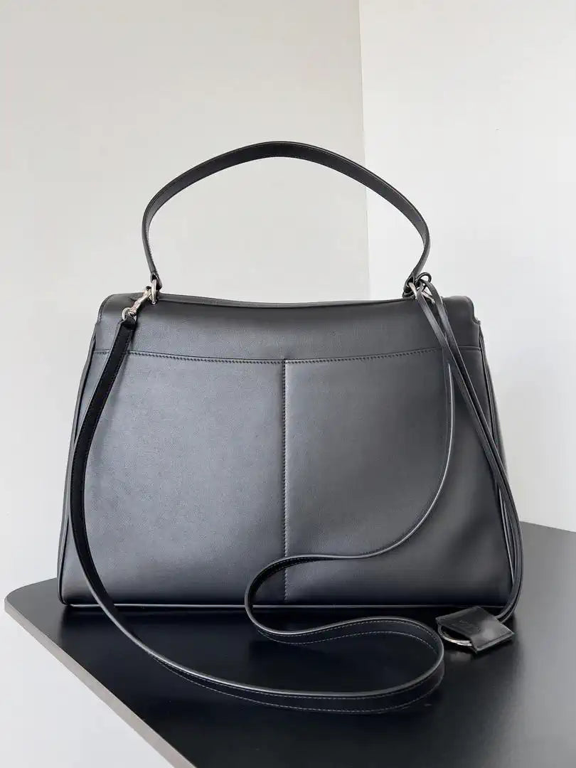 Balenciaga 7897442 Rodeo Handbag Large in Black smooth calfskin aged-Silver