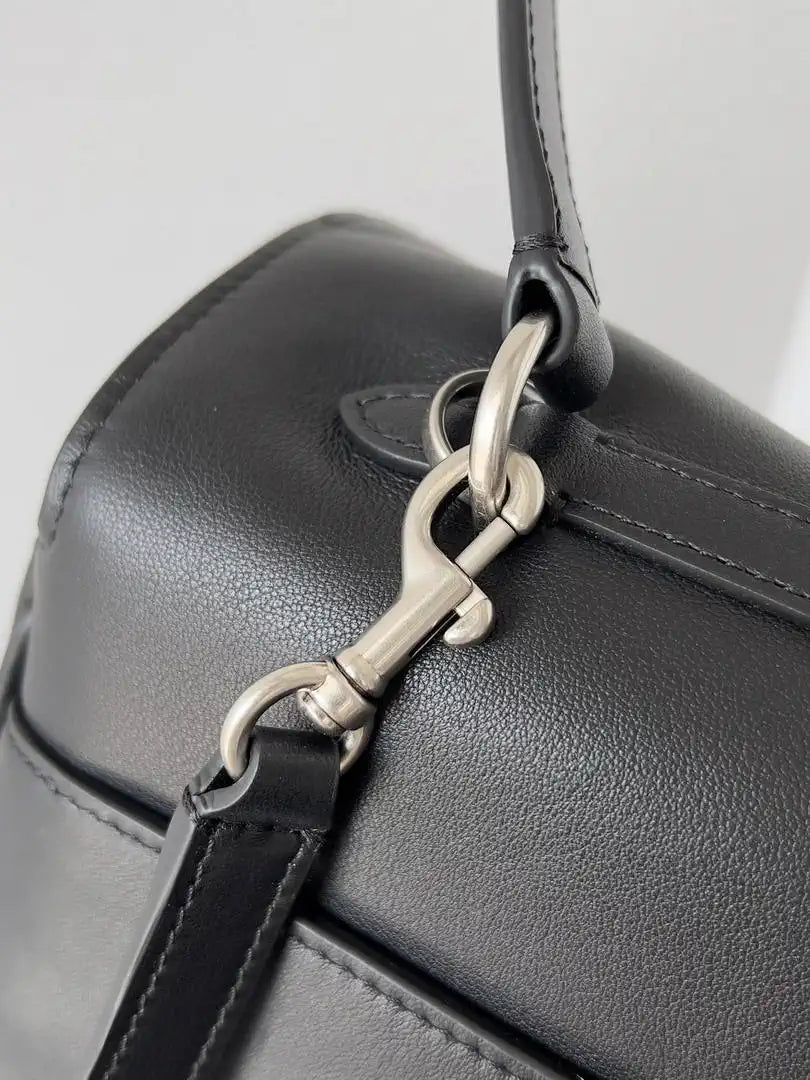 Balenciaga 7897442 Rodeo Handbag Large in Black smooth calfskin aged-Silver