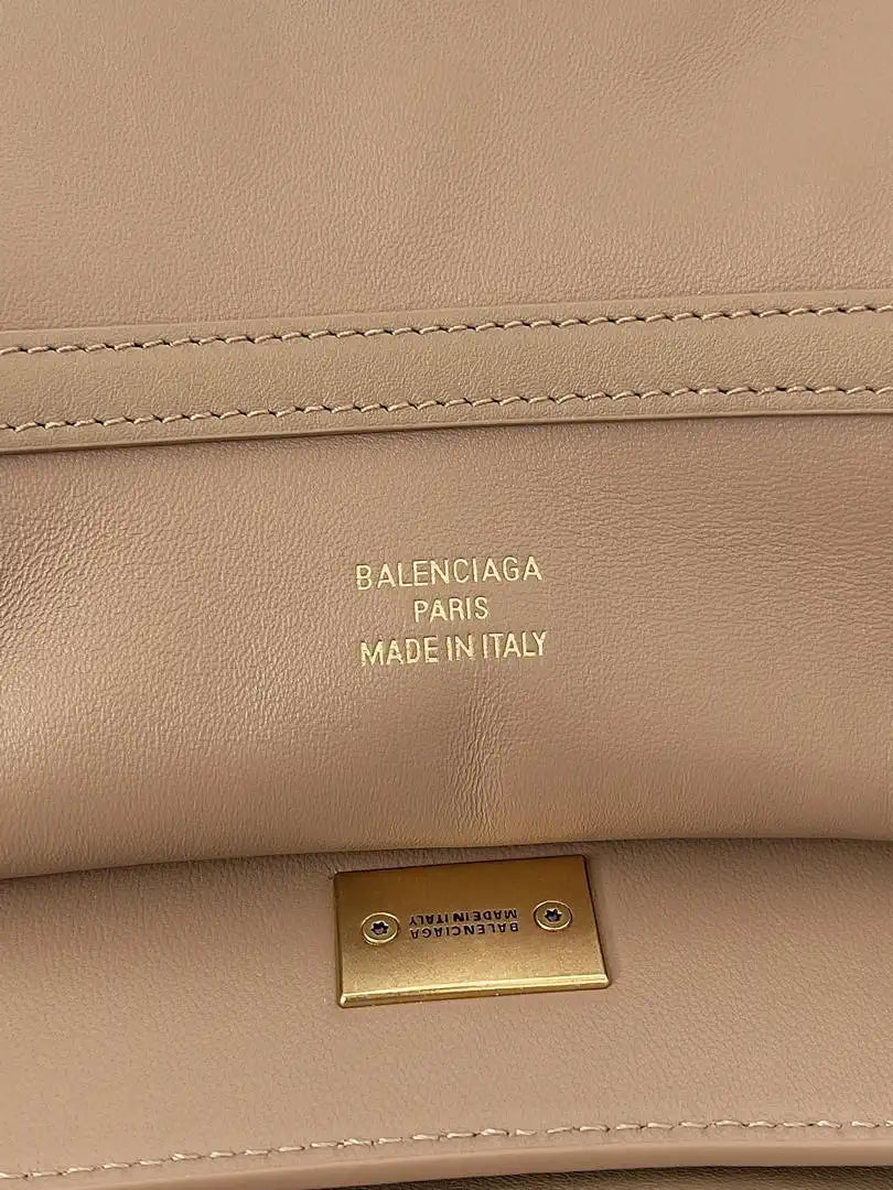 Balenciaga 7897442 Rodeo Handbag Large in Apricot smooth calfskin aged-Gold