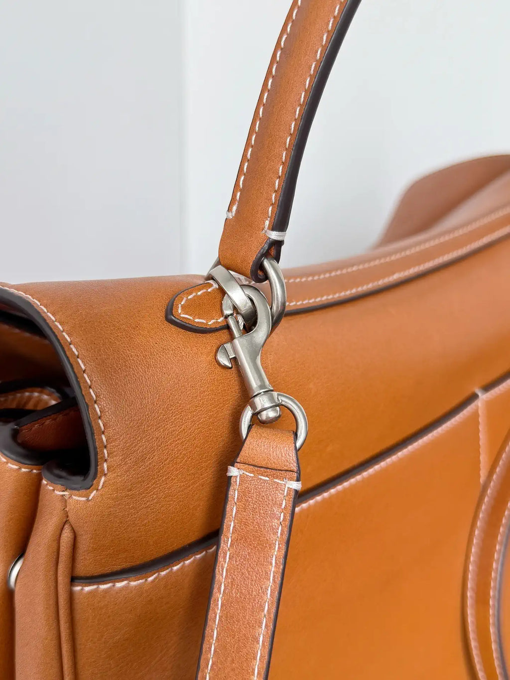 Balenciaga 7897442 Rodeo Handbag Large in Gold Brown smooth calfskin aged-Silver