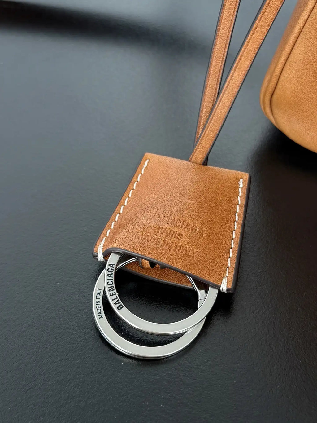 Balenciaga 7897442 Rodeo Handbag Large in Gold Brown smooth calfskin aged-Silver
