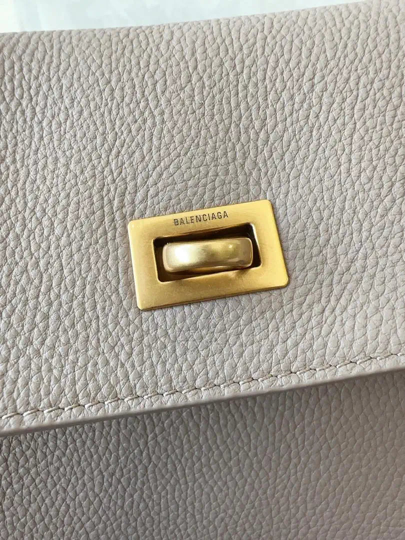 Balenciaga 7897442 Rodeo Handbag Large in Pink smooth calfskin aged-Silver