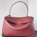 Balenciaga 7897442 Rodeo Handbag Large in Red smooth calfskin aged-Gold