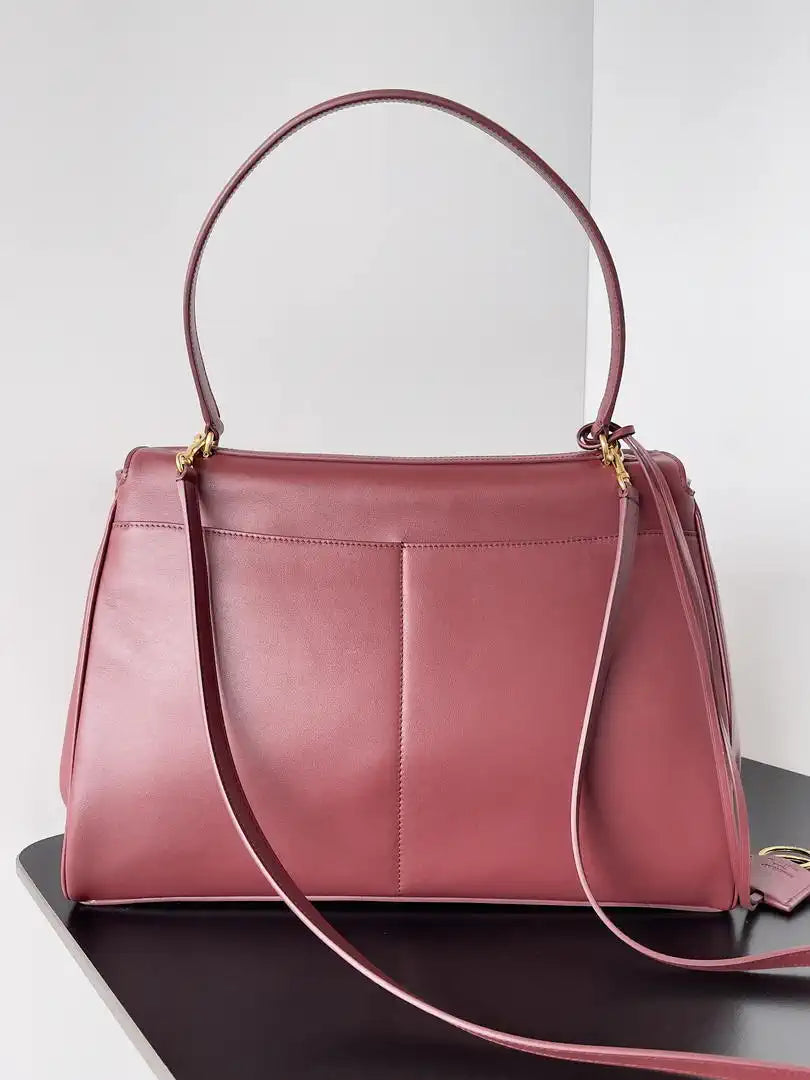 Balenciaga 7897442 Rodeo Handbag Large in Red smooth calfskin aged-Gold
