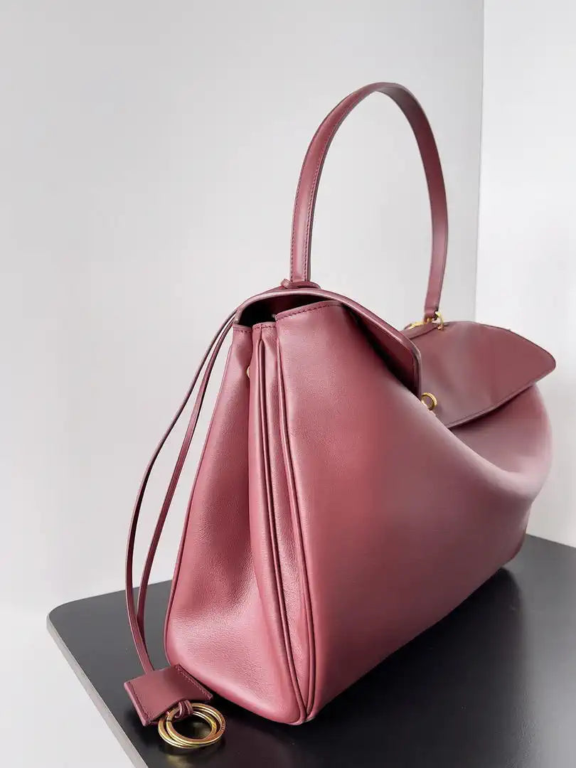 Balenciaga 7897442 Rodeo Handbag Large in Red smooth calfskin aged-Gold